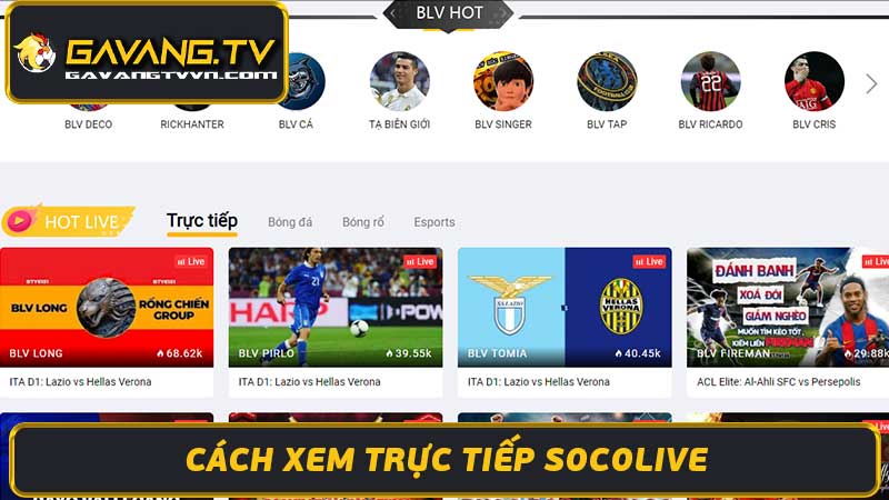 Trực Tiếp Socolive Xem Trực Tuyến Các Sự Kiện Thể Thao